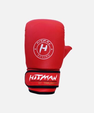 Hitman Force Pro Red Boxing Gloves Elastic Hook & Loop Wrap